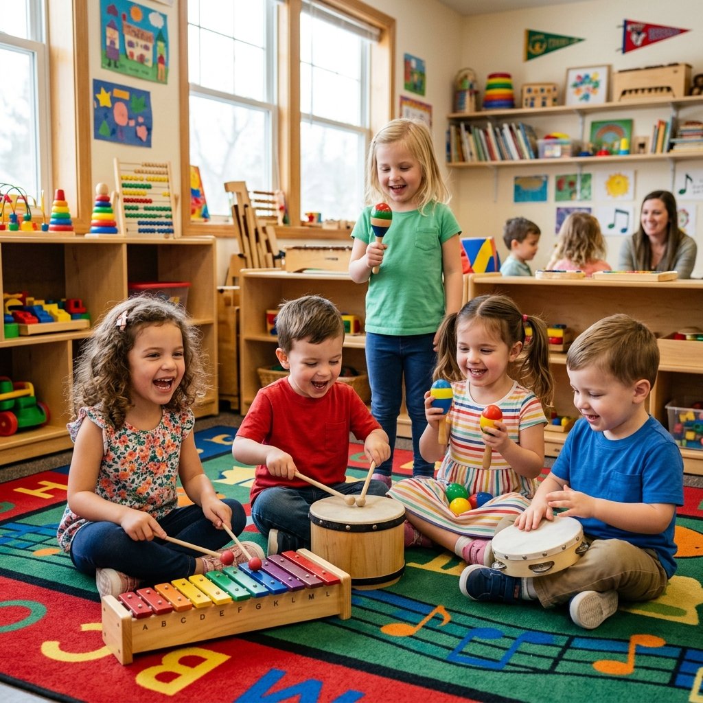 Kids playing musical instruments